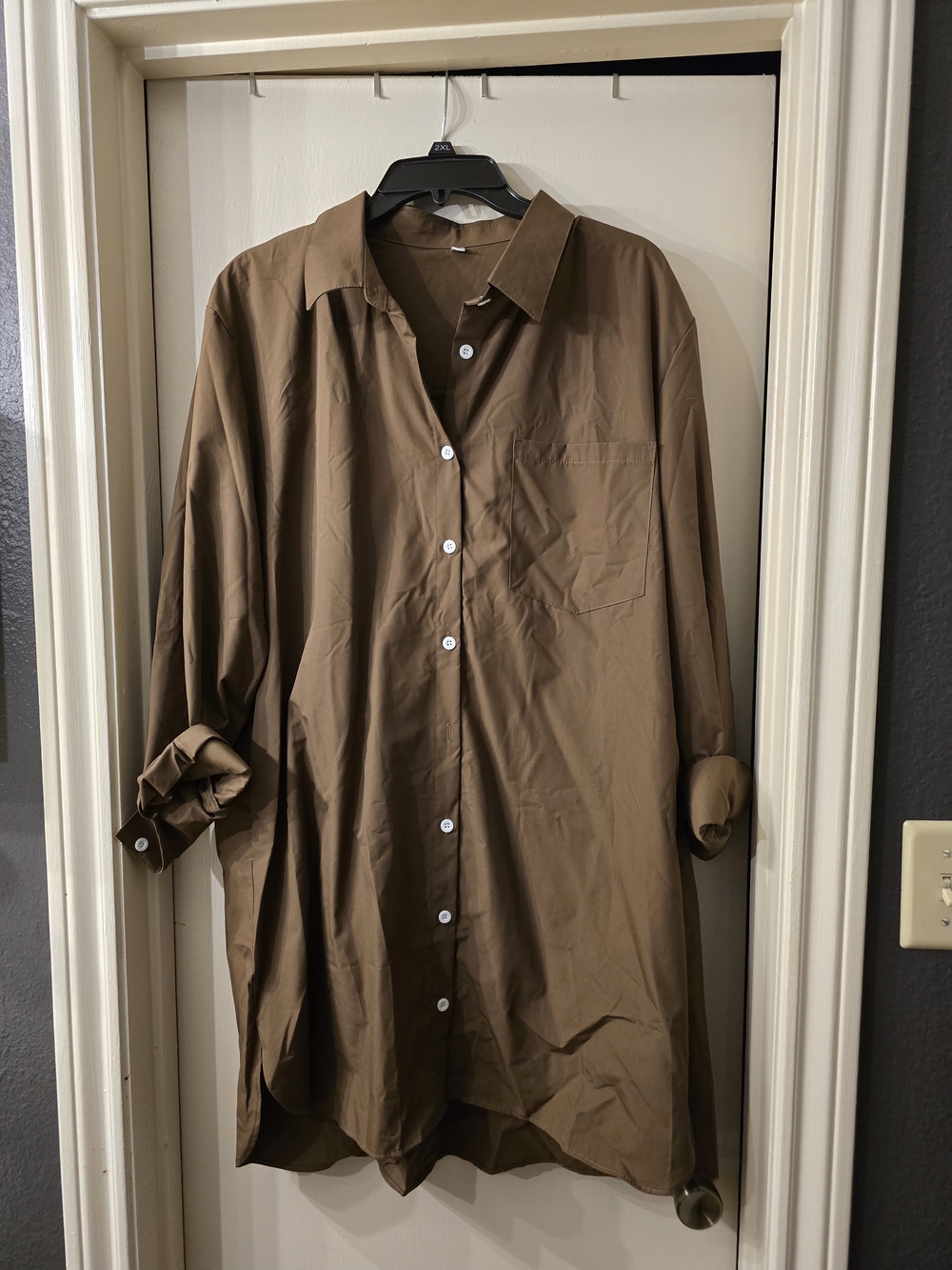 Amazon Brown Mini Shirt Dress